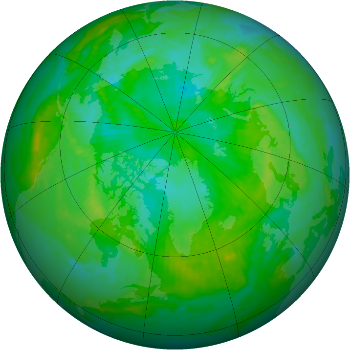 Arctic ozone map for 01 August 2001